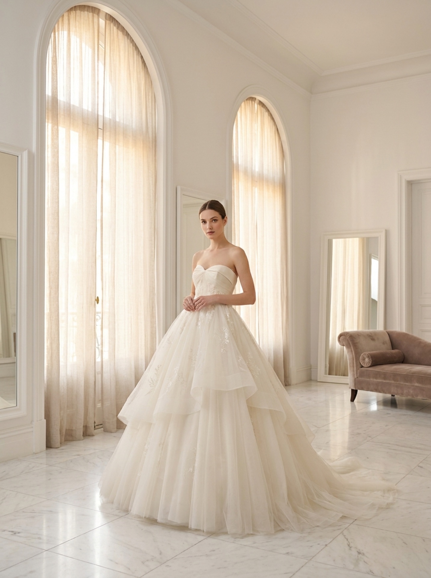 Oscar de la Renta three-dimensional floral appliqué ballgown